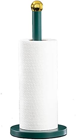 Daewoo Emerald Collection Paper Towel Holder Freestanding Kitchen Roll Dispenser Green and Gold SIZE: 15 x 15 x 34CM