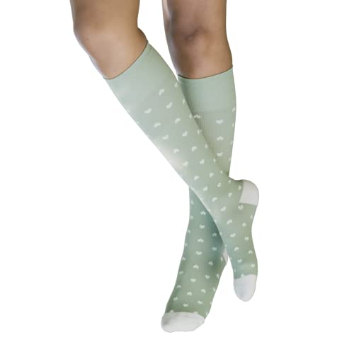 Image of Rejuva Women's Heart Pattern Knee High 15-20 mmHg Graduated Compression Socks
