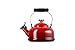 Le Creuset Enamel on Steel Whistling Tea Kettle, 1.7 Qt., Cerise with Light Gold Heart Knob