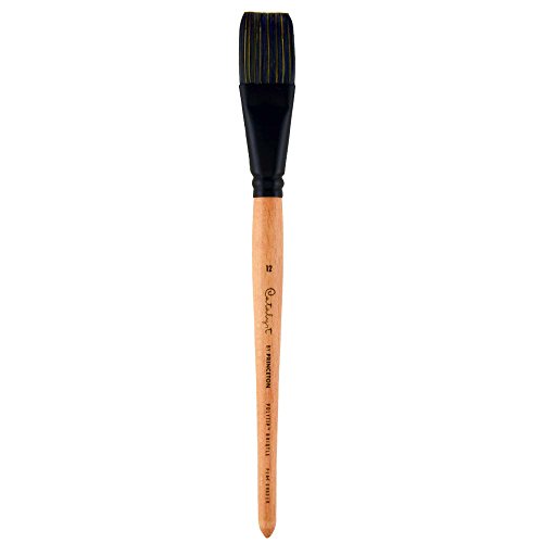 Princeton Catalyst Polytip, Brushes for Acrylic and Oil, Series 6450 Short Handle, Flat Shader, Size 12