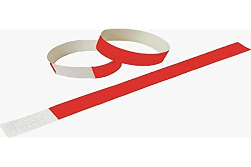 Pulseira de Identificação, Tecnomidia, Laser Pro, Vermelha, Pacote com 50