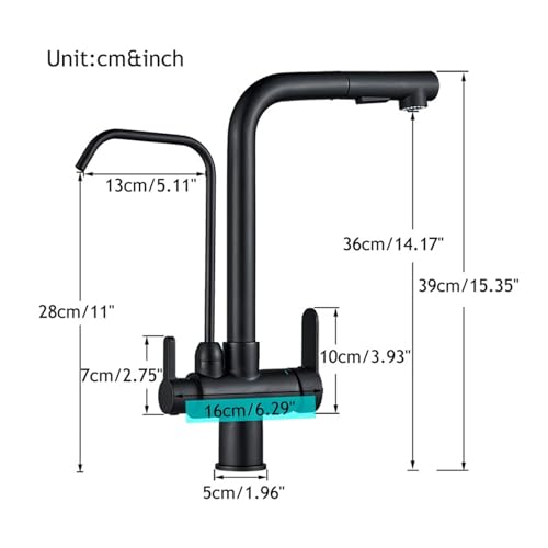 Robinet filtré avec bec extractible et mitigeur d'évier pivotant 360 - 3