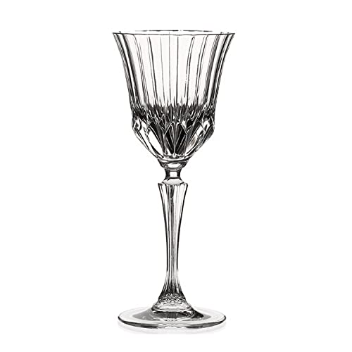 Elegant and Modern Design RCR Adagio Water Glassware Set for Hosting Parties and Events - Set of 6 water Glasses with 7.5 OZ Capacity, Dishwasher Safe