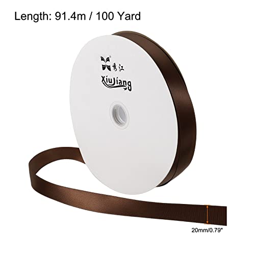 PATIKIL 0.79 Inch Wide 100 Yards Satin Ribbon, Solid Crafts Roll for Party Home DIY Wrapping Decoration Coffee - Image 2