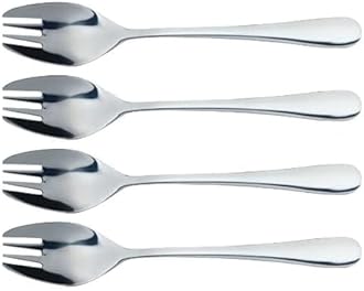 MasterClass 4-Piece Stainless Steel Spork Set, Cutlery, 17 cm, Silver