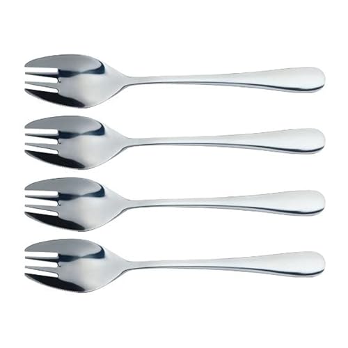 MasterClass 4-Piece Stainless Steel Spork Set, Cutlery, 17 cm, Silver
