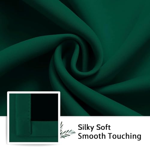 Image of SimpleHome Dark Green 100% Blackout Curtains Room Darkening Living Room 54