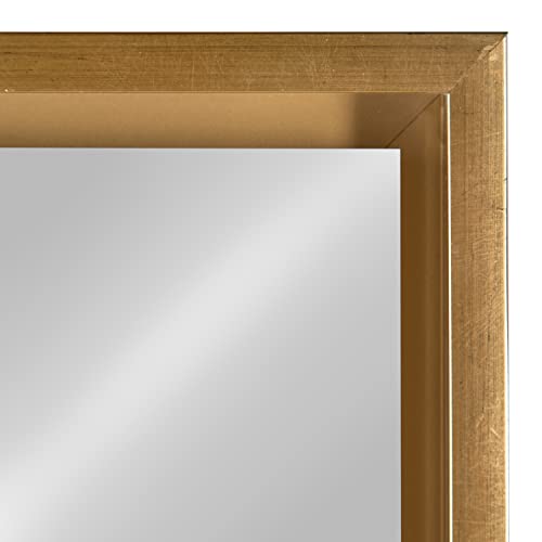 Kate And Laurel Evans Wood Framed Free Standing Floor Mirror With Easel, 18 X 58 Gold #TOP2