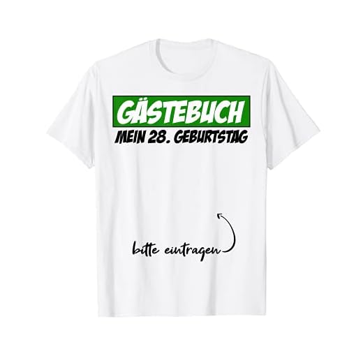 Libro de visitas para fiesta de cumpleaños 28 años, diseño de hombre y mujer Camiseta
