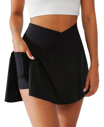 BRXL Women's Tennis Skirt with Built-in Shorts & Pockets - $9.99