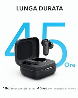 Soundcore P30i Cuffie Bluetooth di Anker, Auricolari Wireless con Cancellazione del Rumore Forte e Intelligente, Bassi Potenti, 45 Ore, Custodia e Supporto per Smartphone 2 in 1, IP54, Bluetooth 5.4