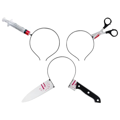 MUNSKT 3 Pièces Bandeau de Tête d'Halloween, Couteau en tête,