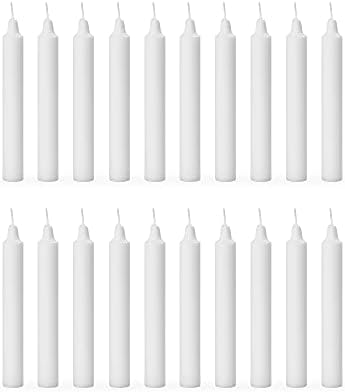 Aura Decor Unscented Pure Wax Stick Candle Pack of 20 (White)