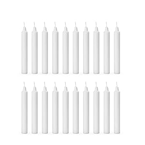 AuraDecor Set van 20 stokkaarsen voor genezing, chakra’s, rituele kaarsen, decoratie, verlichting, woondecoratie || Brandtijd 2,5 uur per stuk (wit)