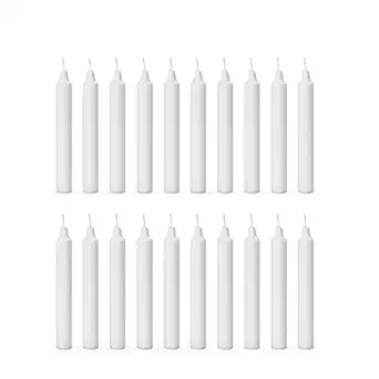 Aura Decor Unscented Pure Wax Stick Candle Pack of 20 (White)