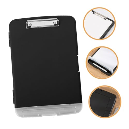 Porte-documents A4 noir léger avec clip de rangement imperméable pour tri de documents