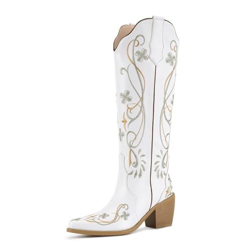 wetkiss Cowboy Boots for Women Knee High Cowgirl Boots, Western