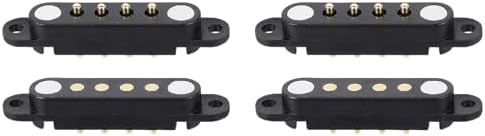 2 Pair 2/3/4/5/6/7/8Pin Magnetic Pogo Pin Connector with Positioning Hole, Male+Female 2.54MM Spring Loaded Pogopin Connector DC Power Charge Probe Socket (4Pin)
