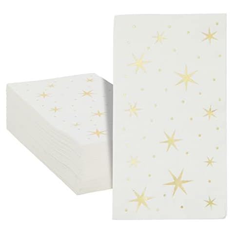 Juvale 50-Pack Gold Foil Dinner Napkins Cover