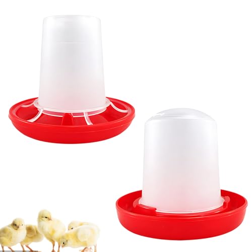 2Pcs Chick Feeder Chick Feeder and Drinker Set Poultry Farming Equipment for Small Flocks Sturdy Durable Construction Leak-Proof & Easy to Clean for Long-Lasting Use