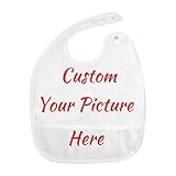 Custom Baby Bib, Personalized Your Picture Infant Food Bibs Feeding Bibs for Infants Toddles Set of 5
