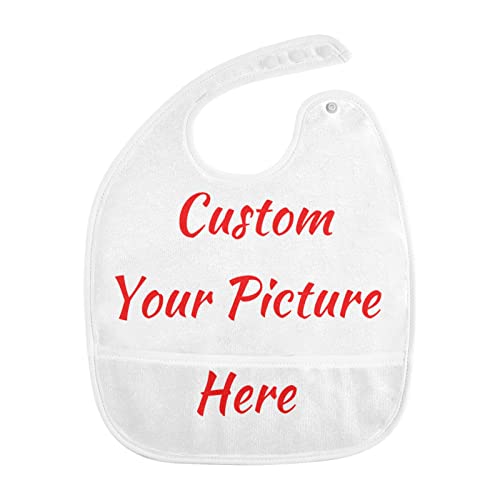 Custom Baby Bib, Personalized Your Picture Infant Food Bibs Feeding Bibs for Infants Toddles Set of 1