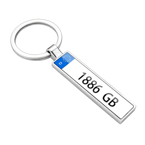 VEELU Llavero Original de Matrículas Españolas Coche Personalizadas | Llaveros personalizados Metálicos de Licencia | Regalo personalizado para Hombre Mujer Novio Novia en Cumpleaños Aniversario