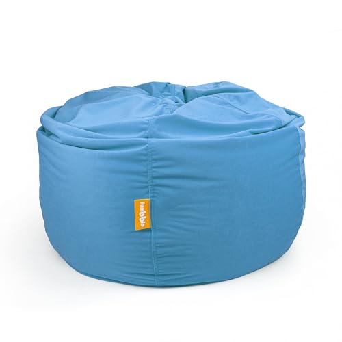 Jumbble Nest Soft Suede Bean Bag with Filling | Cozy Bean Bag Best for Lounging Indoor | Kids & Adult | Soft Velvet Fabric | Filled with Polystyrene Beads (Blue, Large)