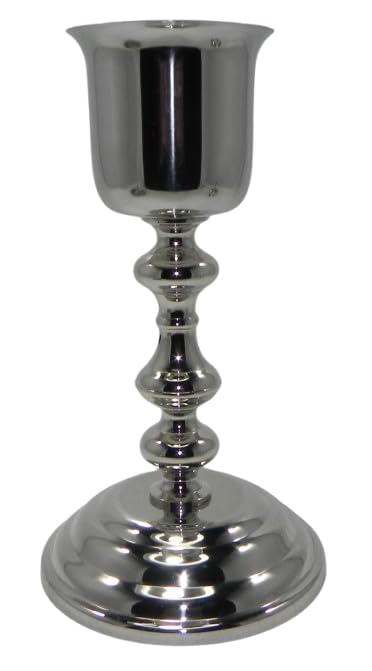 Image of Holy Chalice and Paten Set, Silver Finish, Complete Communion Set with Cup, Plate, Bowl, Spoon and Stand