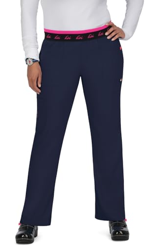 KOI Lite Spirit Women's 5-Pocket Stretch Yoga-Style Scrub Pants Navy Small