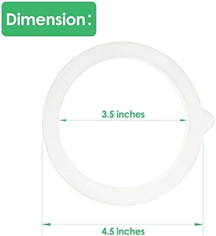 Silicone Sealing Ring Only for 4.3 Inches Mouth Glass Jars of Qianfenie Brand, Not Suitable For Other Brands, 2 Pcs Replacement Silicone Gaskets, White Rubber Seals for Canning Jar