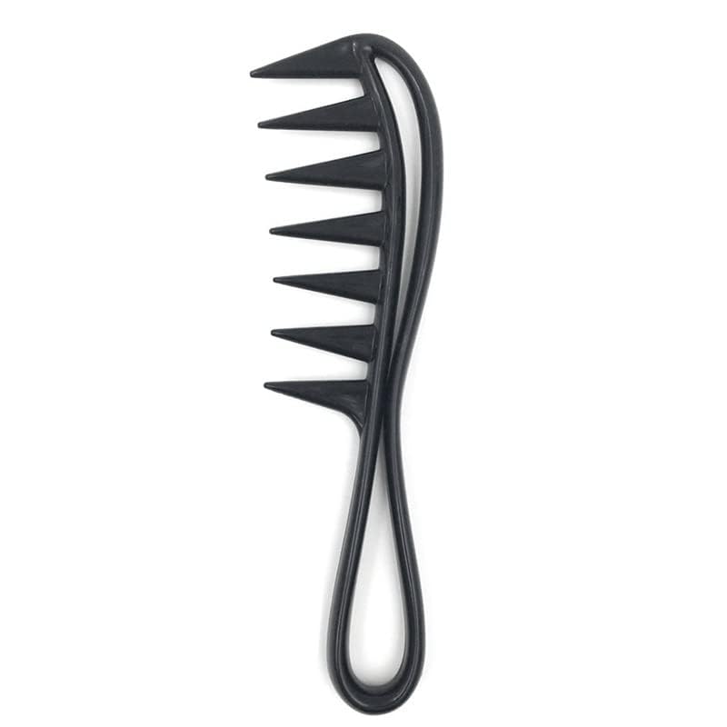 Image of Wide Tooth Detangling Comb for Hair - Flexible Anti-Static Shower Comb with Wide-Spaced Teeth for Long, Thick, Curly, Wet & Dry Hair (Black)