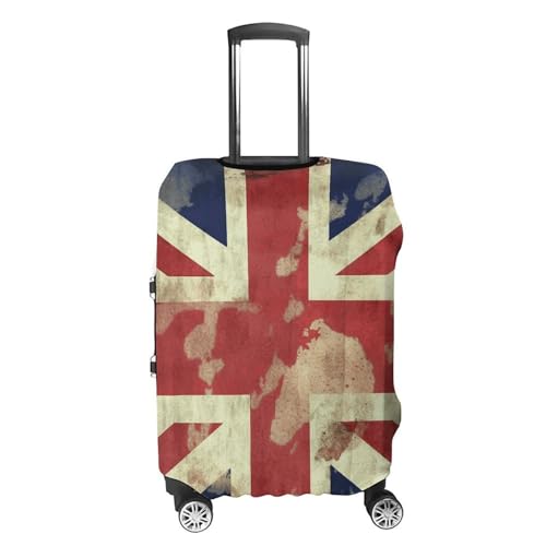 Vintage Union Jack British Flag Luggage Cover, Washable Elastic Suitcase Cover Protector Fit 18-32 Inch Luggage4