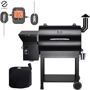 Z GRILLS ZPG-7002BPro Wood Pellet Grill BBQ Smoker for Outdoor Cooking with Meat Probe and Cover