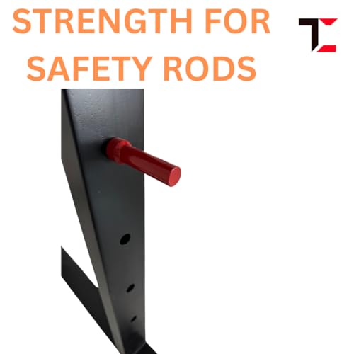 Image of Commercial Power Rack (TC300) - Chin-Up Bar, J-Lock, Squat Locks, Plate Storage, Safety Rods - Heavy-Duty Steel Frame with Durable Powder Coating for Strength Training & Home Gym