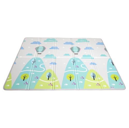Chicco Kinderspielmatte XL 2-in-1, extra groß 200x180 cm, Stärke 1.3 cm, mit Tieren und Landschaft, Double Face, faltbar, Superweich und farbenfrohes, für das Kinderzimmer, 0+ Monate