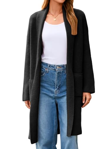 Simplee Womens Long Fall Winter Knit Cardigan Sweater Open Front Oversized Coat Jacket Casual Trendy Outfits