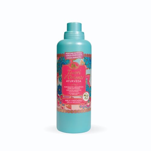 Tesori d'Oriente, Perfumador y Suavizante Líquido Aromático Concentrado Ayurveda, Aceite de Amla y Pachulí con Microcápsulas para una Fragancia Duradera, Facilita el Planchado, 42 Lavados, 760ml