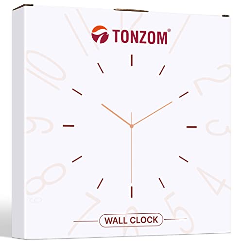 Tonzom Glass Wall Clock 12 Inch Silent Battery Operated Quartz Wall Clock 24 Hour Arabic Numerals Easy To Read Clock Golden Hands Green Frame Modern Wall Clock Decor For Home Office #TOP6