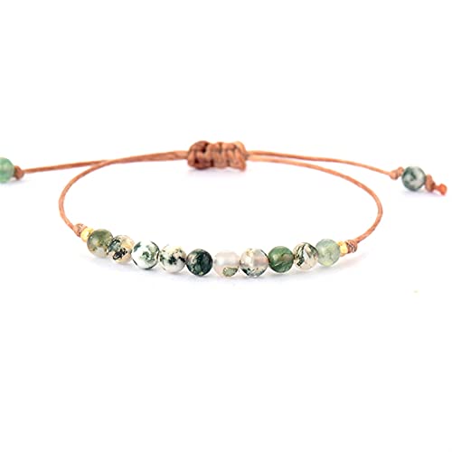 Bracelet en pierre naturelle femmes : bijou enroulé minimaliste et chaîne d'amitié