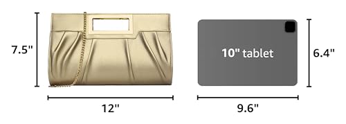 Image of KKXIU Women Clutch Purse Elegant Pleated Evening Bag for Wedding Prom Bridal with Chain Strap