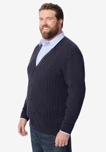 KingSize Men's Big & Tall Shoreman’S Cardigan Cable Knit Sweater3