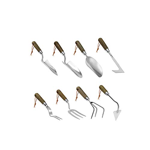 ZHIPENG Gardening Tools, 4 Pieces of Stainless Steel with Ergonomic Handle for Outdoor, Garden Art Work Gardening Lovers Gifts,E