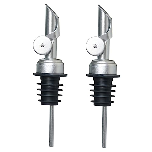 UTHCLO No More Spills 2-piece Oil Spout Set Stainless Steel Bottle Pourers for Cooking Oil Liquids