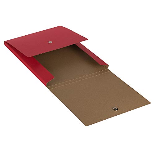 Jam Paper Vertical Snap Closure Portfolio - 12 1/8 X 9 X 1/2 - Red Kraft - Sold Individually #TOP3