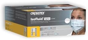 Crosstex Securefit Isofluid Face Mask with Splash Shield, FogFree, Blue GCIPWBSF