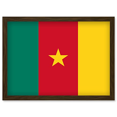 Artery8 Cameroon National Flag Patriotic Vexillology World Flags Country Region Poster Artwork Framed Wall Art Print A4