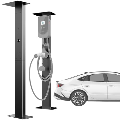 Ayolofei Wallbox Standfuß Universeller EV-Ladesäulenständer aus Aluminiumlegierung mit Dach Standsäule für Wetterschutz der Wallbox Ladestation für Elektroautos(Ausgenommen Ladestationen)