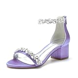 Miyoopark Bling M651 - Scarpe da sposa aperte da donna, viola chiaro, 42 EU