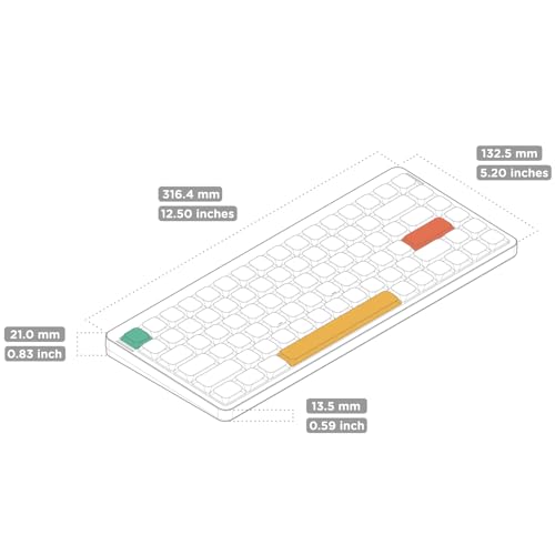Image of nuphy Air75 V2 Portable 75% Mechanical Keyboard,Wireless Keyboard,Supports Bluetooth /2.4G /USB-C RGB Bluetooth Keyboards,Compatible with Windows /Mac OS /Linux Systems White-Gateron Moss Switch